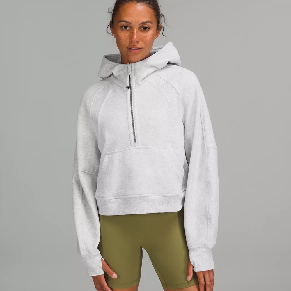 Heather grey scuba 1/2 zip